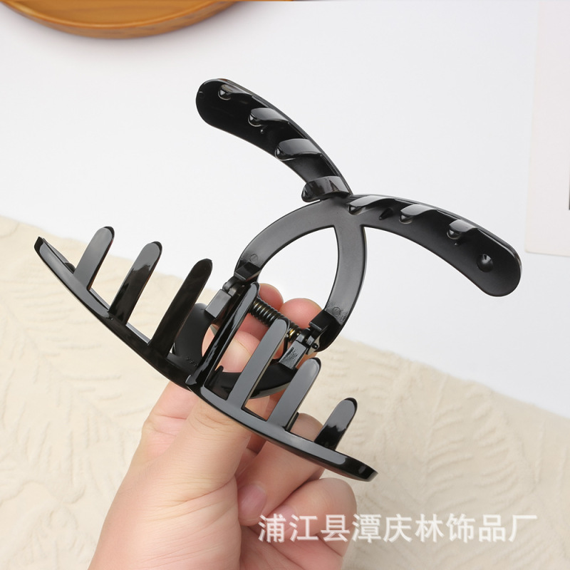 TCB大号复古简约豹纹抓夹2025新款交叉造型高级感盘发鲨鱼夹发饰|undefined
