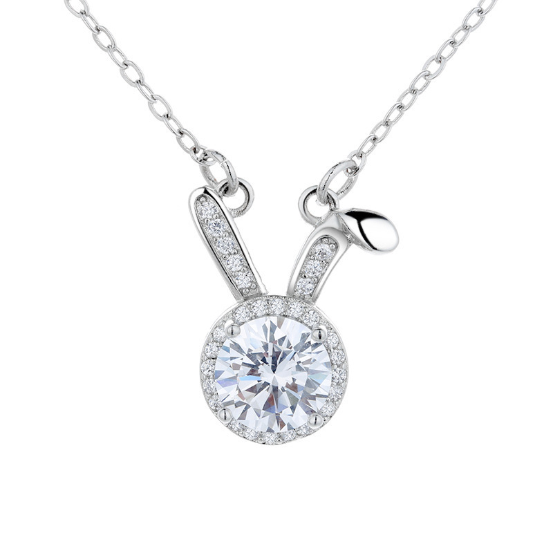 Le Cuivre Mignon Lapin Placage Incruster Diamant Artificiel Pendentif display picture 7