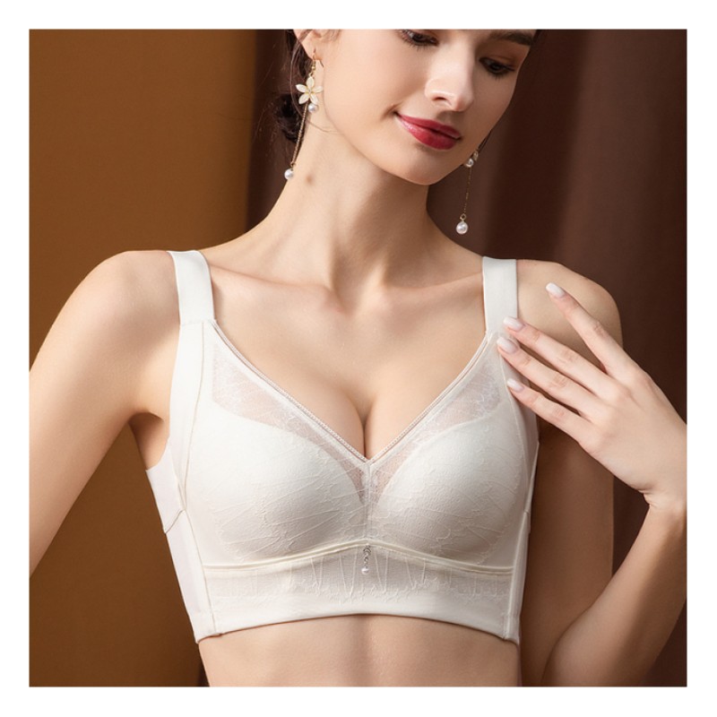 新款精油杯无痕纯色女内衣美容院内衣调整型文胸五排扣聚拢收副乳