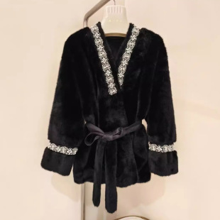 2024 Winter New Imitation Mink Fur One High-end Fur Fashion Western Style Slim Mao Coat Women's Coat