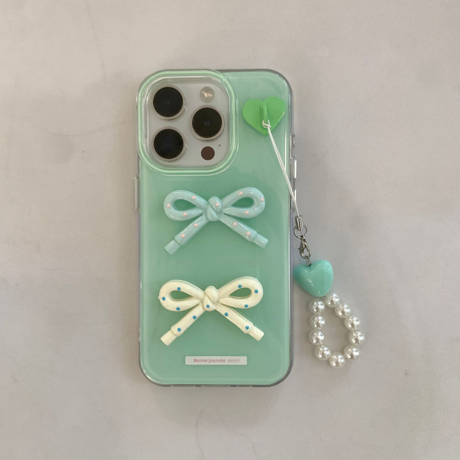 Verano pequeño y fresco arco tridimensional para Apple 16ProMax funda para teléfono móvil 15Pro Nuevo colgante 14/13 15