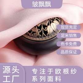 皱飘飘丝滑家纺面料柔软亲肤飘逸婚纱庆连衣裙装饰刺绣欧根纱布料