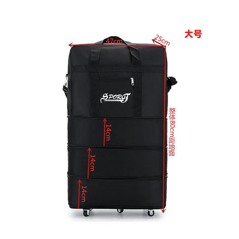 Maleta de viaje de 158 cm para equipaje de mano, resistente a la suciedad, duradera, plegable, con ruedas, ligera.