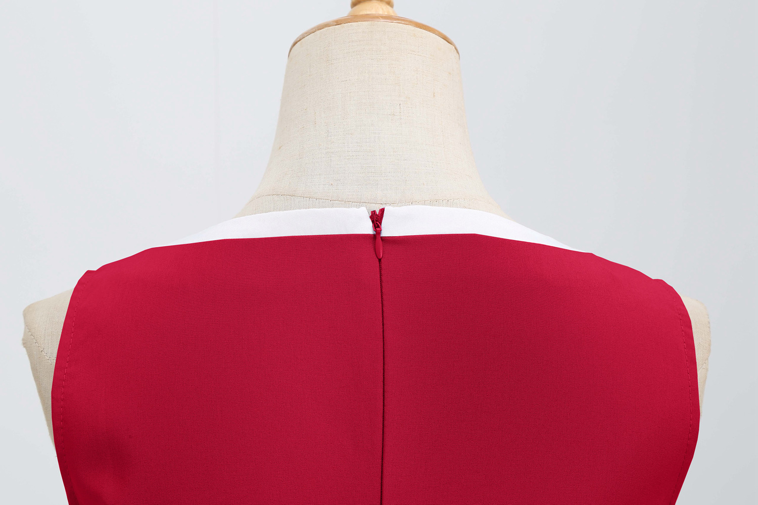  Femmes Hepburn rétro blanc rayure couture fausse simple boutonnage décoratif couleur unie grande jupe_voghion.com