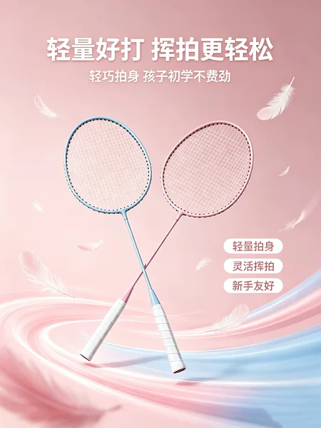 High-Quality Badminton Racket, New Macaron Color, Beginner-Friendly, Attack-Defense Alloy, Durable, High Elasticity, Drop Shipping Available
