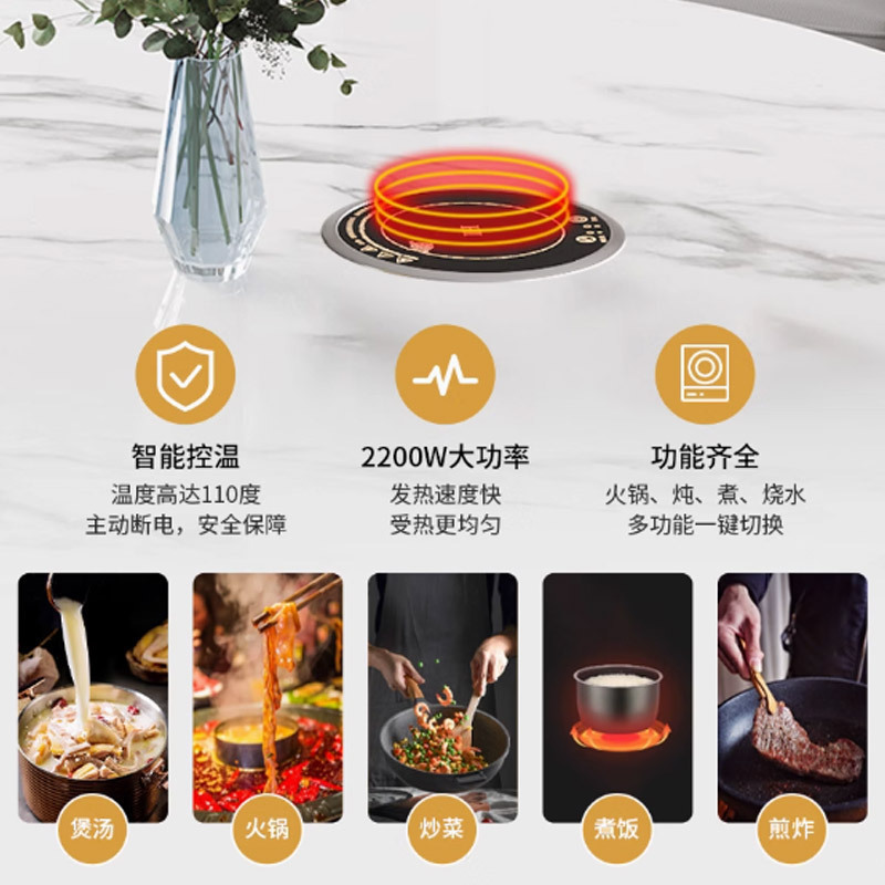 圆形岩板餐桌椅旋转圆盘家用圆桌2025新款轻奢大理石商用吃饭桌子|undefined