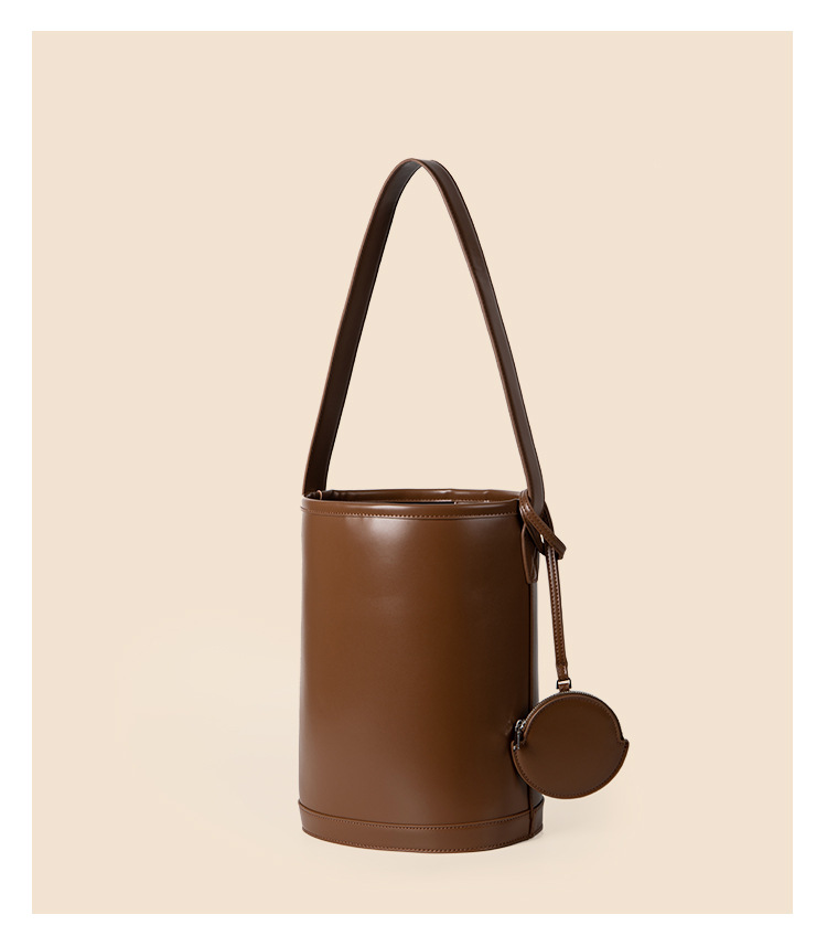 Exquisite and fashionable summer casual cylindrical bag for women, large capacity single shoulder bucket bag, niche_voghion.com