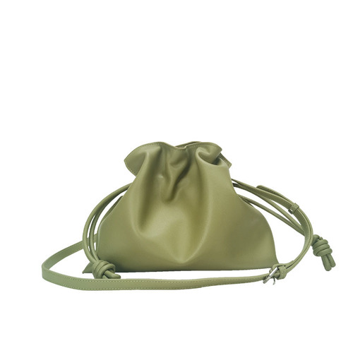 2024 New Fashion Versatile Crossbody/Shoulder Strap Leather Drawstring 