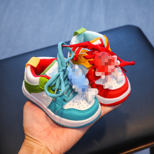 Children's Soft Sole Sneakers Children's Autumn and Winter New Toddler Shoes Girls' Shoes Yuanyang Shoes Boys Middle Top Board Shoes