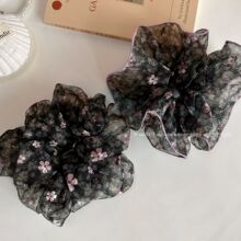 春夏韩系清新欧根纱碎花大肠发圈高弹力头花发绳气质百搭甜酷头饰