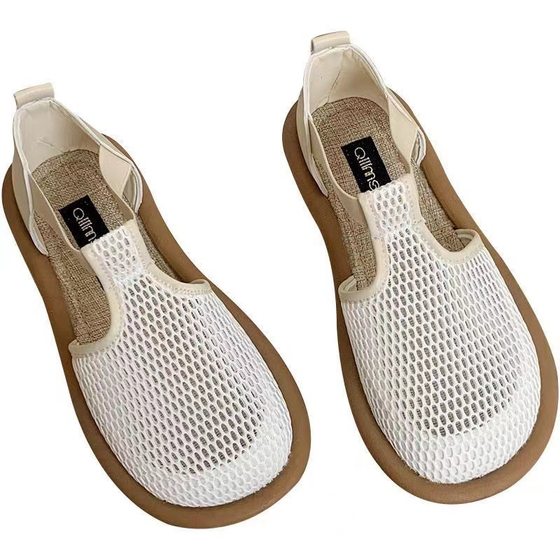 Jinbukang mesh sandals women's two-wear soft bottom new hole hollow breathable cotton and linen office workers summer wear thin