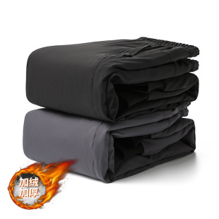 New down Pants Men's Thickeneded Large Size Warm Sports New Winter Loose Pure Color Black Pants for Outer Wear