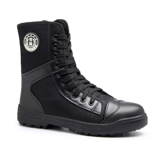 Security shoes combat boots men's boots security fire fighting training shoes black military boots spring and summer combat training high boots