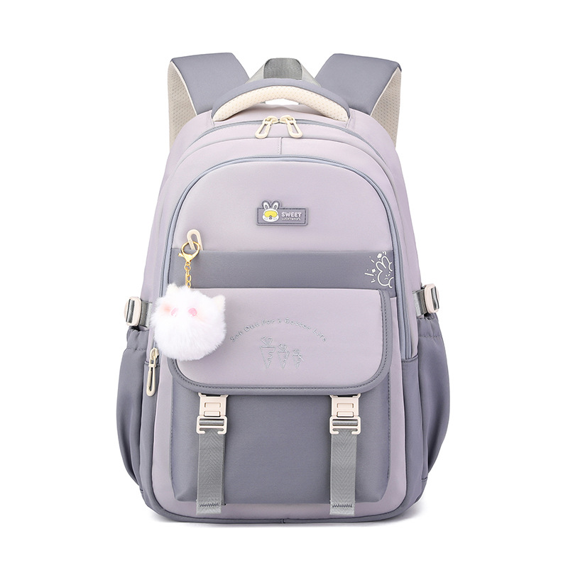 Mochila escolar de estudiantes de secundaria nueva hermosa mochila de chicas de viento para salir, mochila infantil de moda simple.