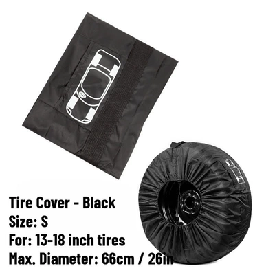 Car Spare Tire Cover, Full-Coverage Tire Cover, Waterproof and Dustproof Protective Cover, Snow Tire Cover, Protective Taffeta Storage Bag (Spare wheel cover) - black-belt-s-size-tire-diameter-66cm26in-suitable-for-13-18inch-tires-individually-packaged-in-opp-bag