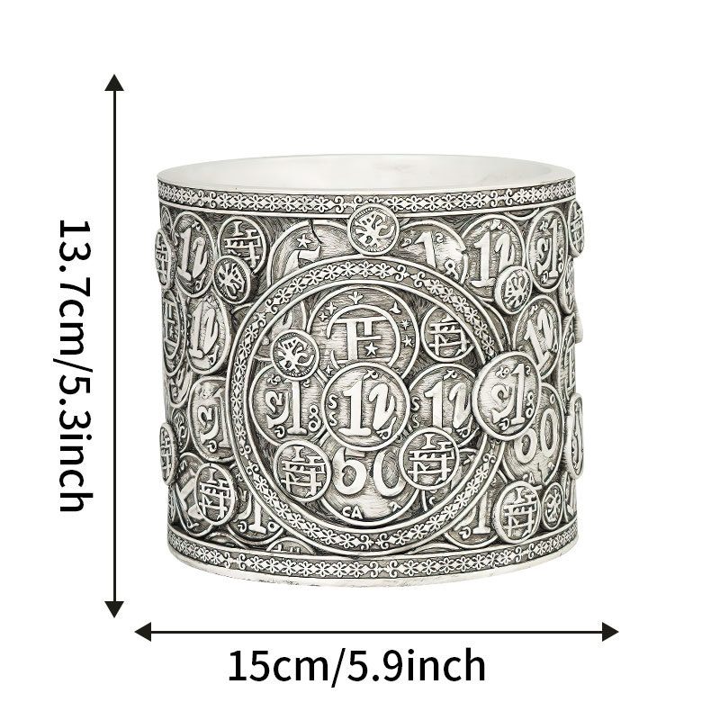 Overseas Hot-Selling Creative Money-Making Coins Resin Flower Pots Home Desktop Gardening Courtyard Flower Pots Retro Planting Containers