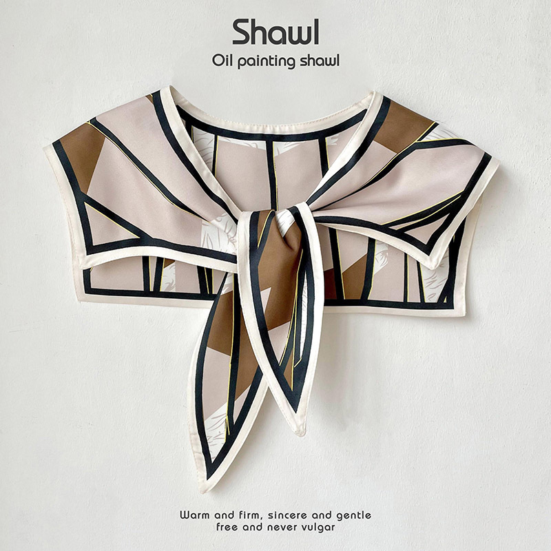 Nuevo chal protector solar de verano de las mujeres al aire libre con aire acondicionado decoración de la habitación chaleco de protección del cuello pequeña bufanda falsa bufanda anudada