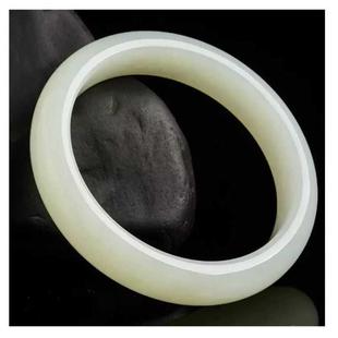 Xinjiang Foreign Mongolian Green and White Jade Flat Bar Bracelet Women's High Imitation Hetian Jade Jade Jade Bracelet Spot Wholesale