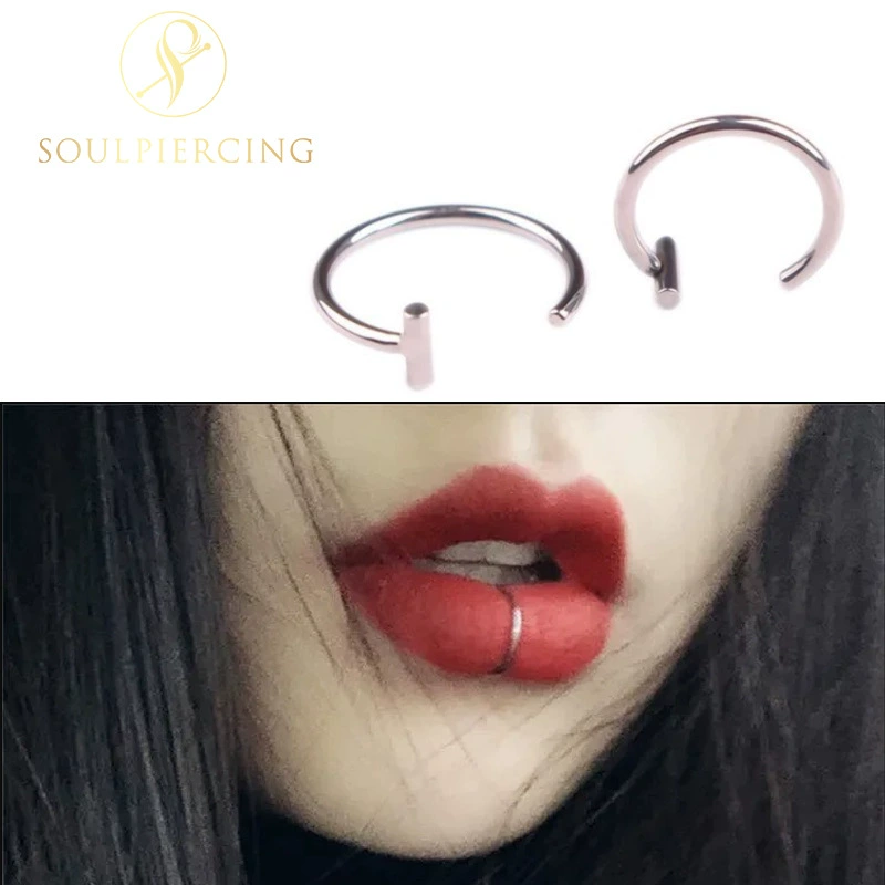 Nose & lip rings, stainless steel, 0.8–1.0 mm rod, 8/10 mm diameters, steel/black/gold