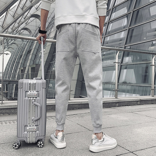 Spring and autumn pants, men's thin fashion brand, slim feet, 9-cent spring and autumn casual harem pants, casual all-matching