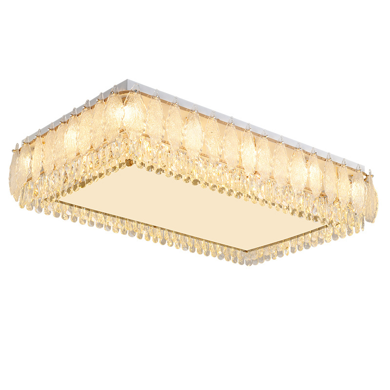 Grand View Garden lámpara de cristal francesa sala de estar alta sensación de protección de ojos de espectro completo LED dormitorio estudio lujo luz lámpara 413L