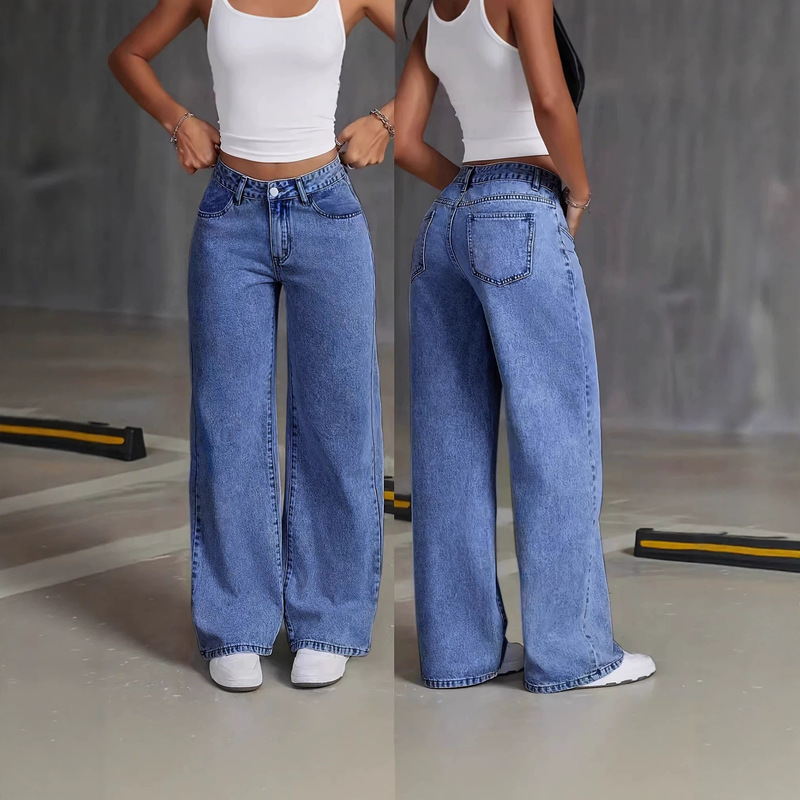 2026 Amazon Women's Summer Hot-Selling Daily Commuting Fashion Versatile Jeans Solid Color Trendy Long Pants In Stock