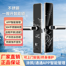 一握开全不锈钢防水纹锁智能门锁耐寒抗冻防水指纹锁室外防盗锁