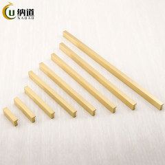 Golden solid cabinet drawer handle wholesale furniture brass handle extended new Chinese style light luxury wardrobe door handle