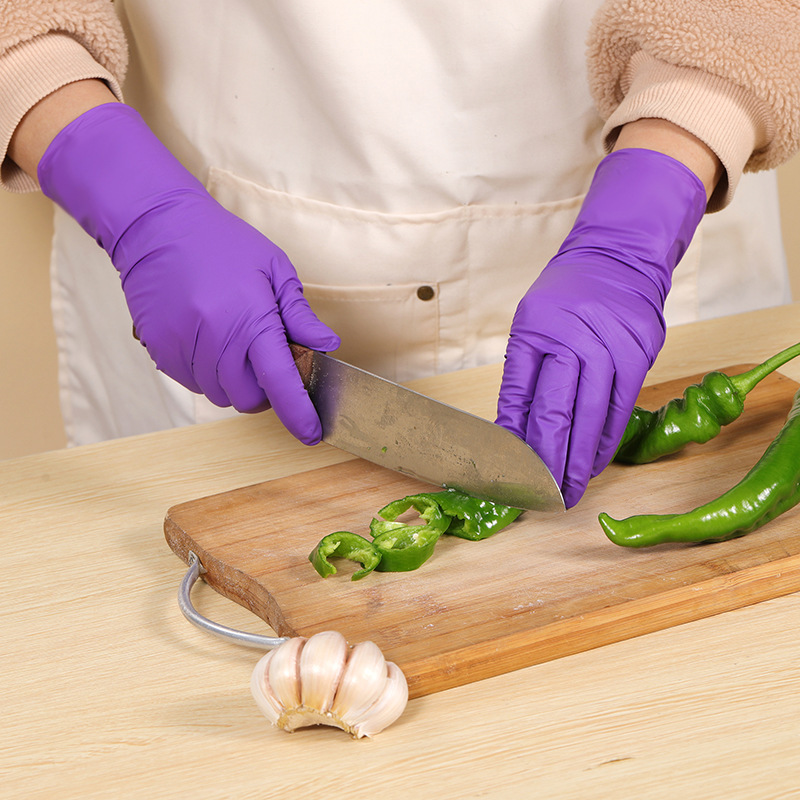 Guantes extra gruesos de nitrilo azul oscuro desechables, caucho de nitrilo grueso, protección resistente al desgaste, limpieza, guantes experimentales, seguro laboral