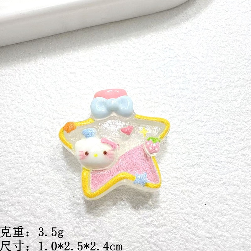 树脂猫头星星许愿瓶可爱卡通奶油胶diy手工发夹洞洞鞋小配件批发|undefined