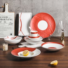 日式陶瓷餐具碗碟組合和風套裝手繪釉下彩個性創意菜盤碟子