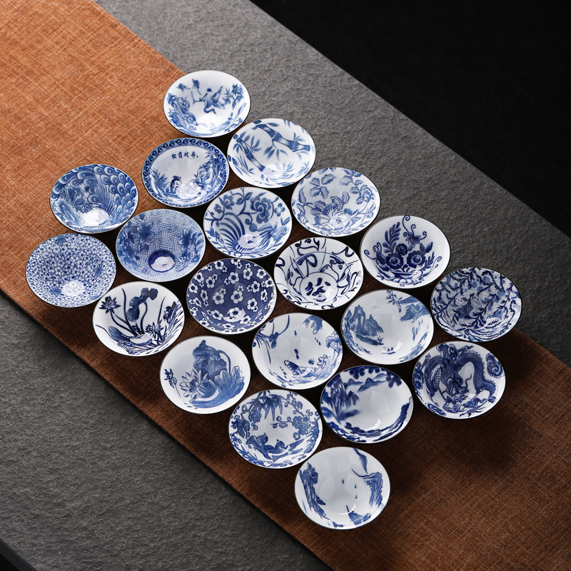 Blue and white porcelain tea cup ceramic kung fu small tea cup single Cup master cup tea set Tea Cup suit tea bowl tea cup