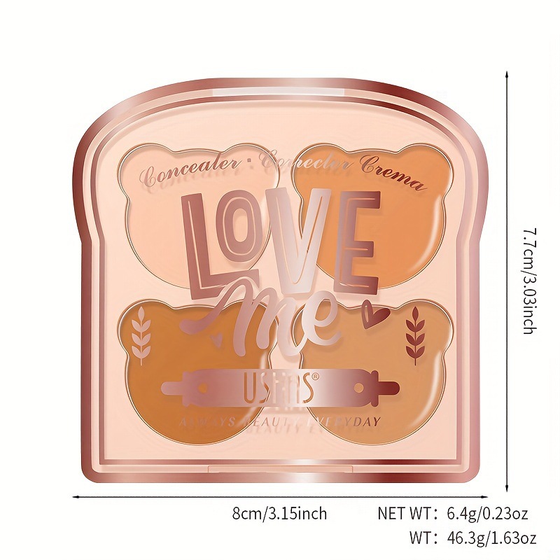 USHAS punto transfronterizo venta caliente concelador de cuatro colores resaltado brillo facial refrescante maquillaje ES4171A + B