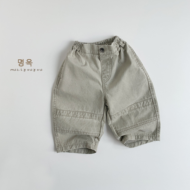 Pantalones estilo coreano vintage para niños, estilo bosque, primavera 2026, nuevos pantalones casuales sueltos de algodón para niños y niñas, a la moda image 8