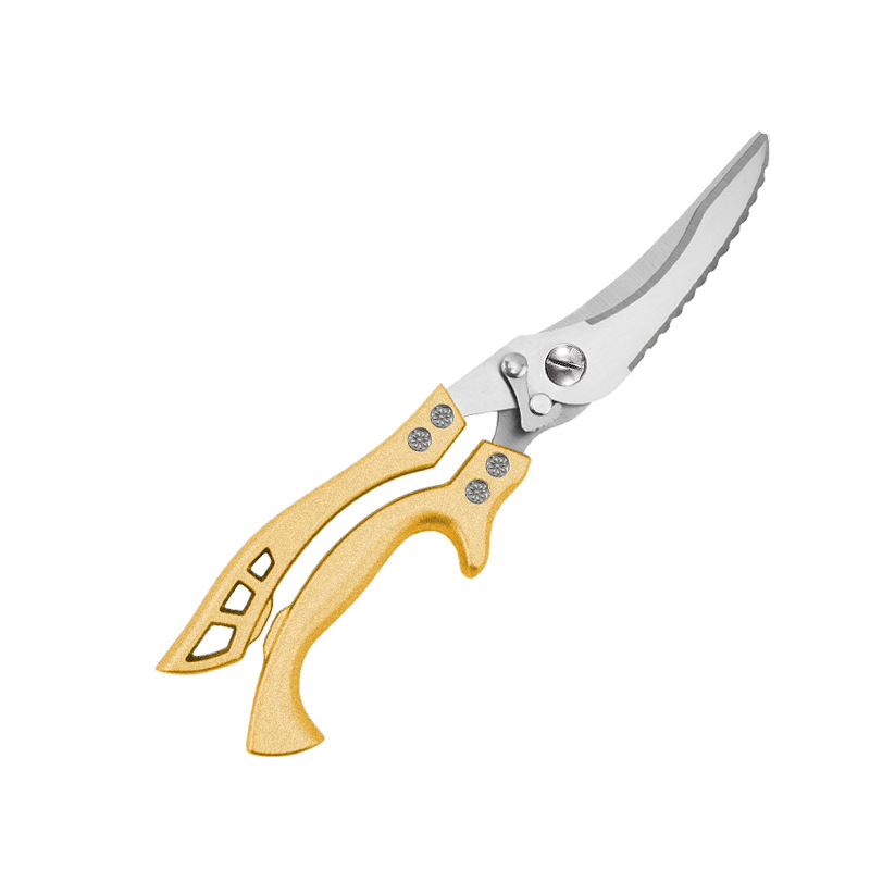 Tijeras de hueso de pollo afiladas fuertes Tijeras de hueso de pescado de acero inoxidable para romper huesos Tijeras de cocina con mango de aluminio Tijeras multifuncionales para el hogar