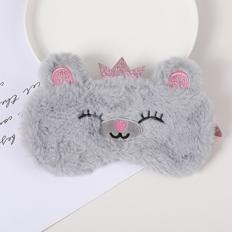 Fábrica al por mayor de felpa máscara de ojo de dibujos animados de santa claus alce sombreado máscara de ojo zorro animal bolsa de hielo transpirable