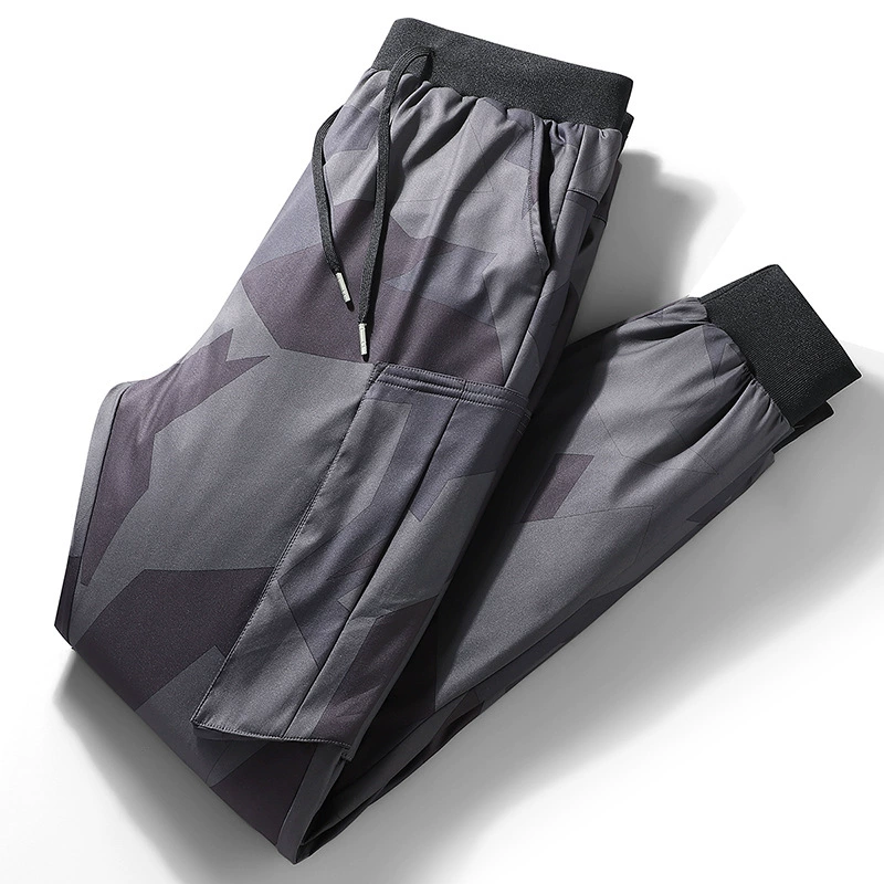 Зимние пуховые брюки трансграничные приливные бренды большого размера в полоску повседневные брюки мужские толстые теплые 90 белые утиные брюки