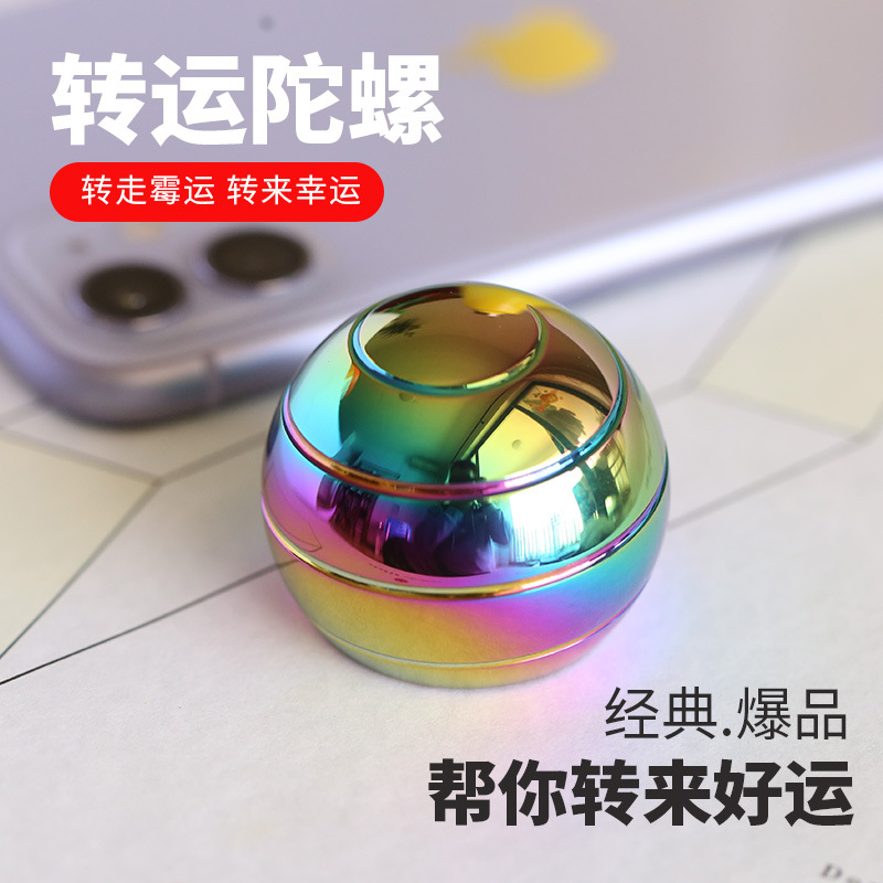 旋轉(zhuǎn)桌面圓球轉(zhuǎn)運(yùn)指尖陀螺亞馬遜跨境爆款炫彩tiktok減壓抖音玩具