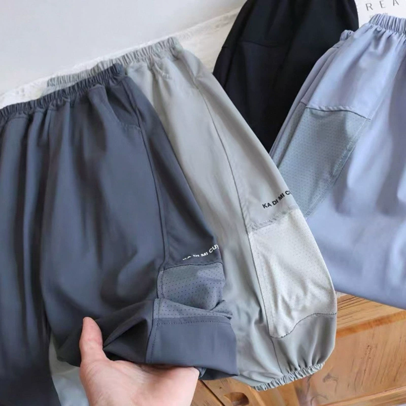 Детские тонкие быстросохнущие штаны для детей среднего и старшего возраста, прохладные летние свободные дышащие штаны с защитой от комаров.