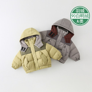 Baby's Autumn and Winter Thick Down Jacket Baby's New National Standard 90 White Duck Down Foreign-style Hooded Children's Down Dress for Winter