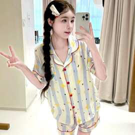 星星条纹睡衣女夏季短袖短裤套装云朵棉宽松休闲可外穿家居服批发