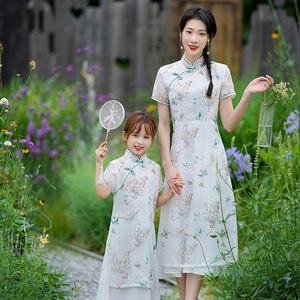 Parent-child outfit cheongsam improved new girls dress Children Chineses dresses Qipao Dresses for girls