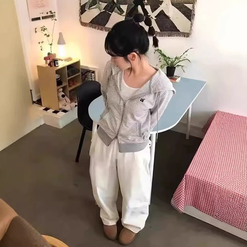 Now Available: Aea* Hooded Striped Sweatshirt Jacket, Korean Designer Women's Loose-Fitting College-Style Casual Zip-Up Cardigan