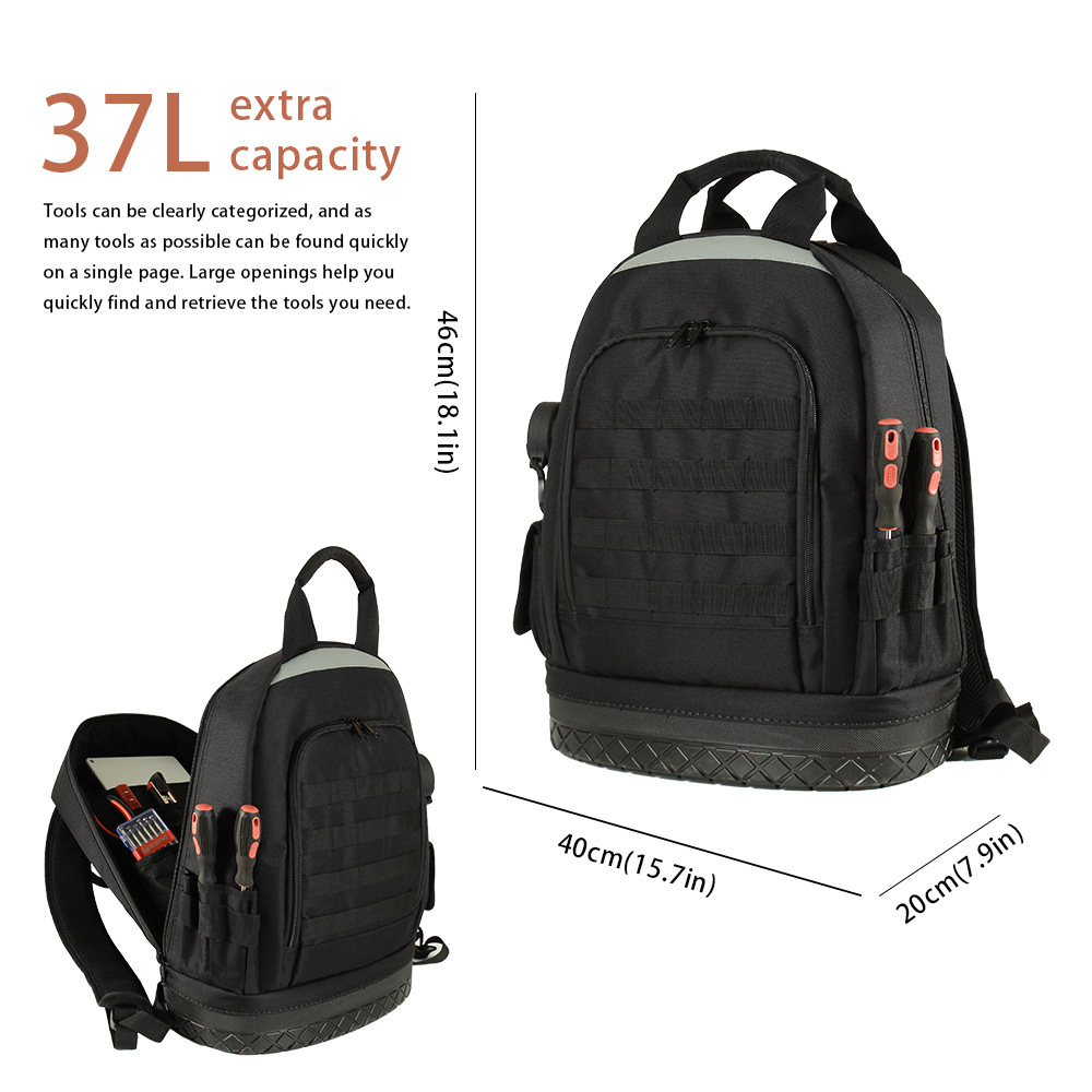 하드 바닥 배낭 키트 내구성 방수 대용량 옥스포드 천 전기 유지 보수 저장 가방