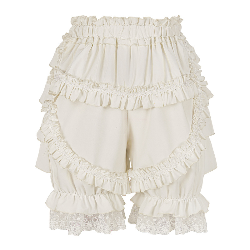 Casual Japanese-style Lotus Leaf Lace Lantern High Waist Outer Wear Pants Summer Children Lolita cos Shorts Women Casual Japanese-style Lotus Leaf Lace Lantern High Waist Outer Wear Pants Summer Children Lolita cos Shorts Women