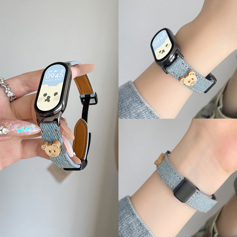 For millet bracelet 9/8/7nfc strap 6/5/4/3 generation wristband 78 generation magnetic leather strap girls
