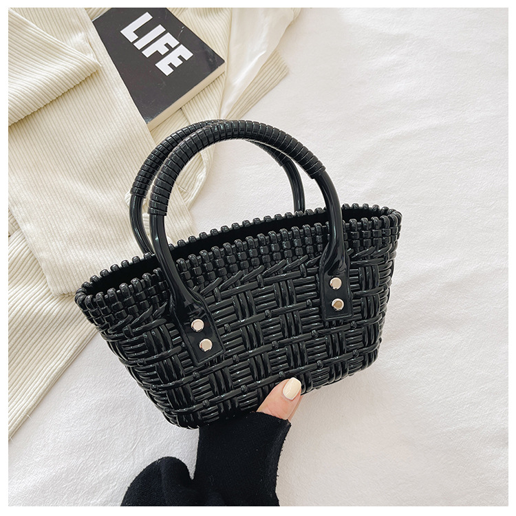 2025 New trendy and versatile crossbody mini vegetable basket jelly bag, fashionable hand-held woven bag, mini tote women's bag undefined
