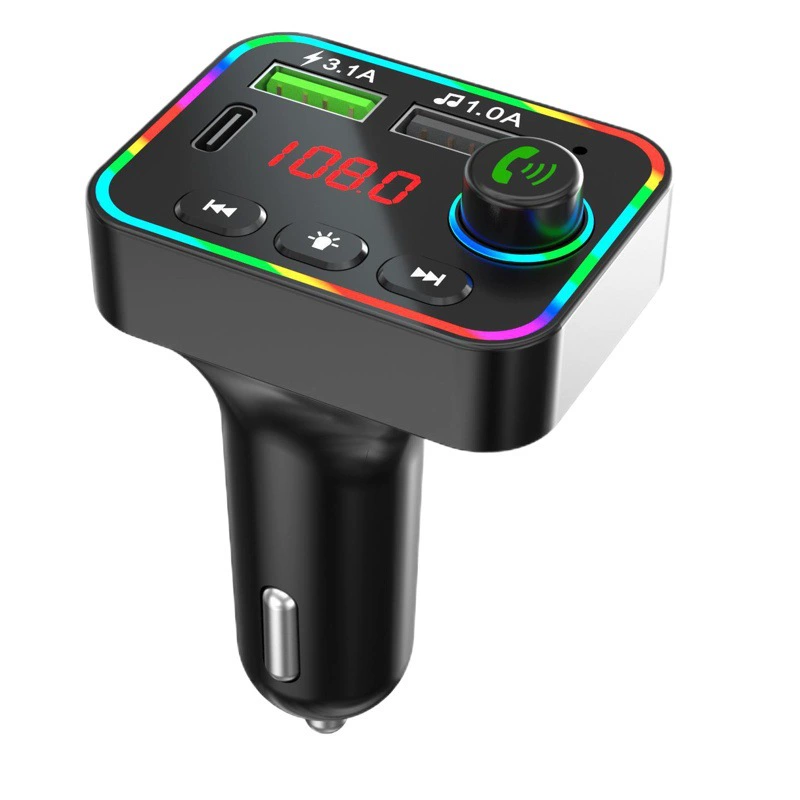 Новый F4 автомобиль MP3 Bluetooth-транслятор красочный дыхательный свет QC3.1AU диск музыка PD быстрая зарядка двойной горловая фабрика