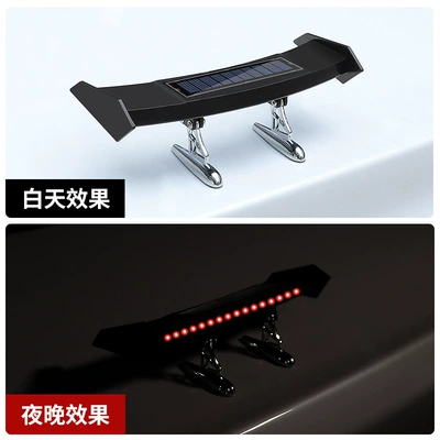 Solar Rear Wing Light Car Modified Roof Led Mini Small Rear Wing Light Streamer Warning Tail Light Anti-Rear Collision Light (Fixed wind wing) - solar-tail