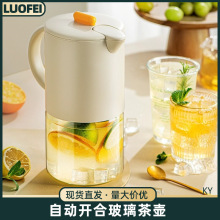 冷水壶家用大容量玻璃耐高温凉水壶泡茶壶防尘开水壶套装围炉冰壶